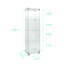 Élégante vitrine à piles, verre et panneau de particules, rangement polyvalent pour tout espace