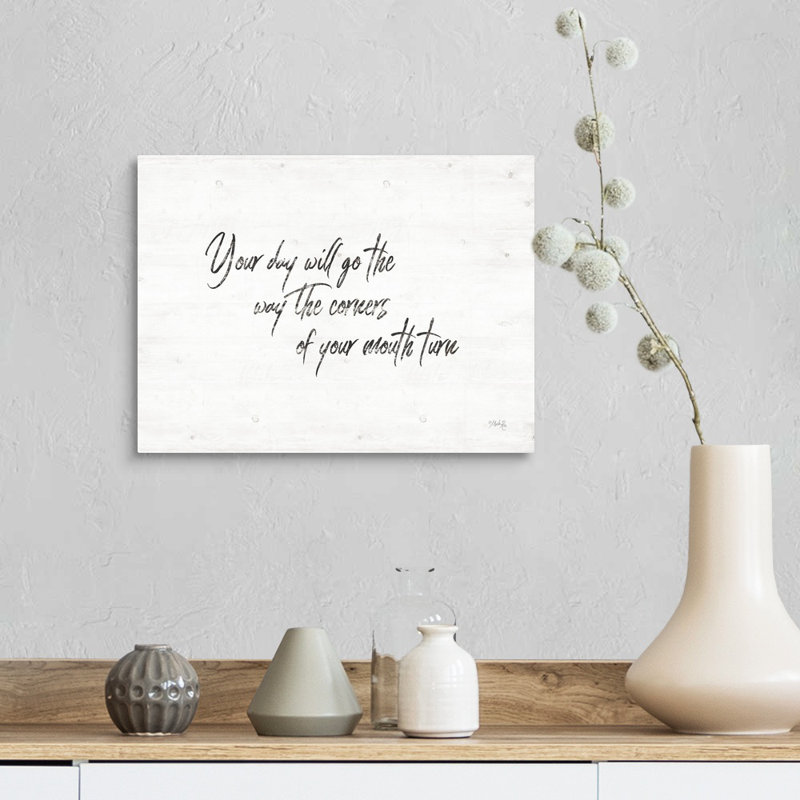 Impression d’art textuel sur toile, "Your Day will go" par Marla Rae, H 12 po x l 16 po x P 1,25 po, Toile tendue