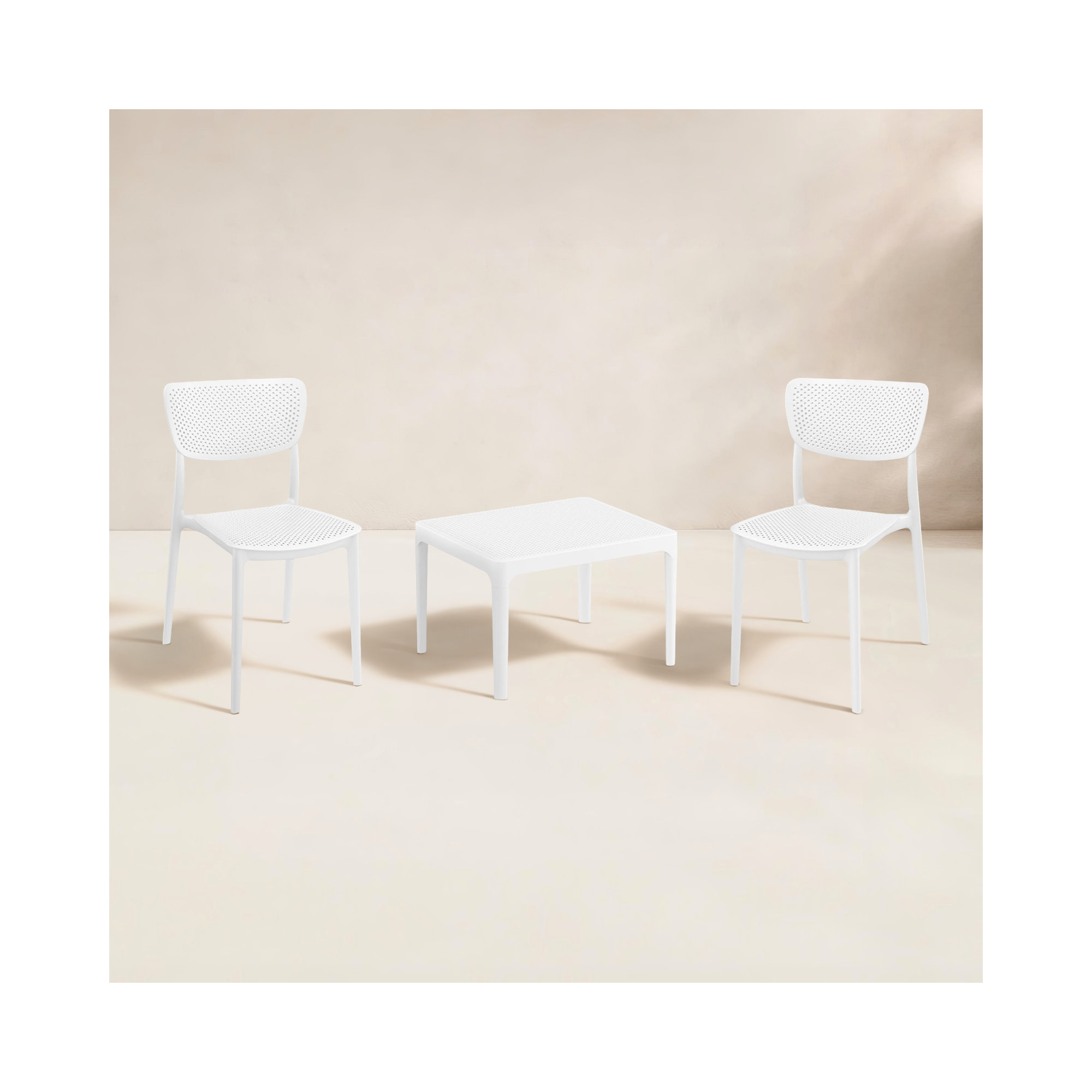 Farrah Lucy 2 Person Seating Set, White