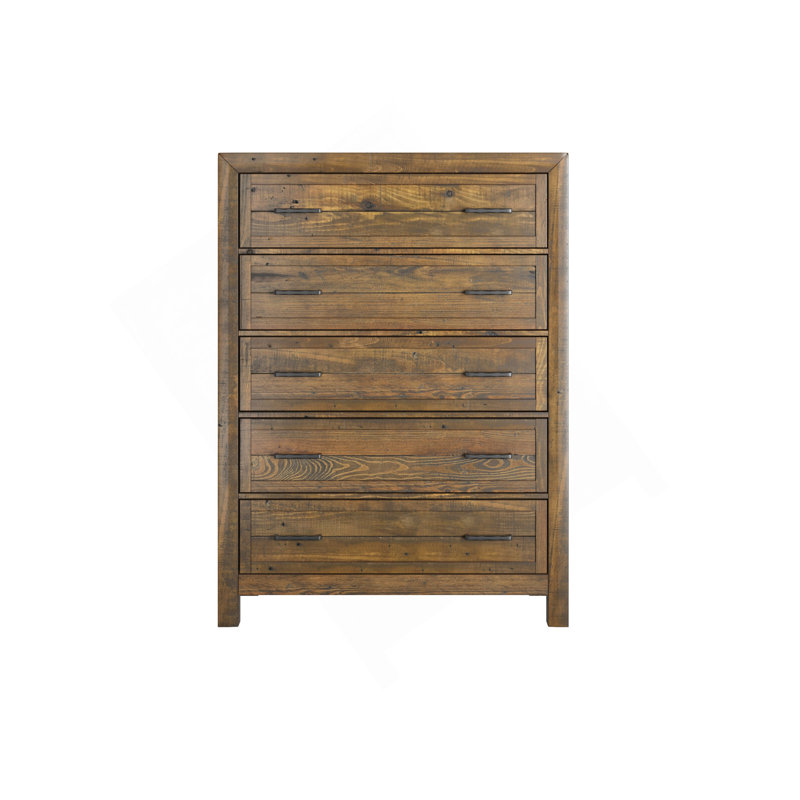 Commode brune à 5 tiroirs