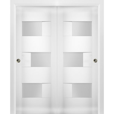 Portes blanches en verre givré Sete