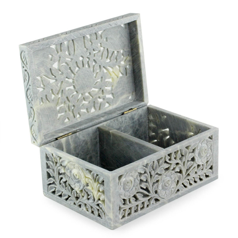 Boîte à bijoux Jali Soapstone