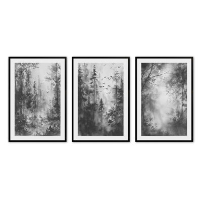 Forest Enclave Set of 3 Prints in a Frame