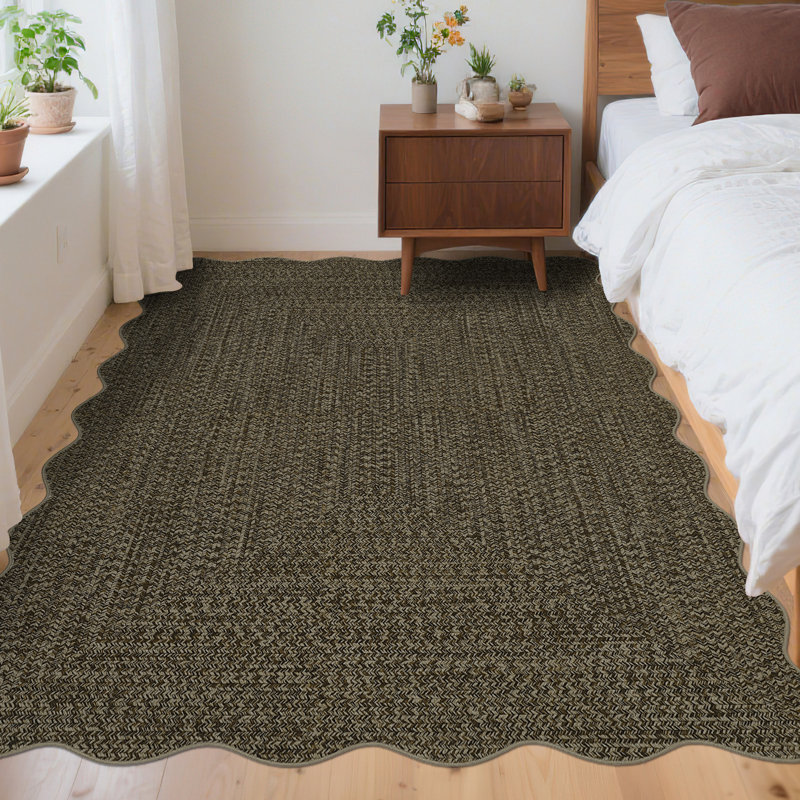 Tapis festonné Farmhouse, Brun, Rectangle 6 pi x 9 pi