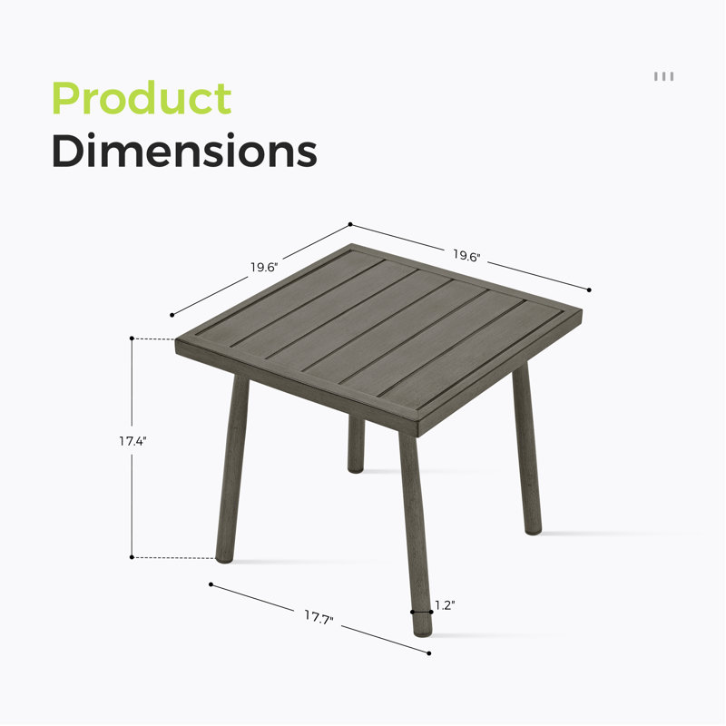 Mariene Rectangular Outdoor Side Table , 18 " W 20 " D, Brown