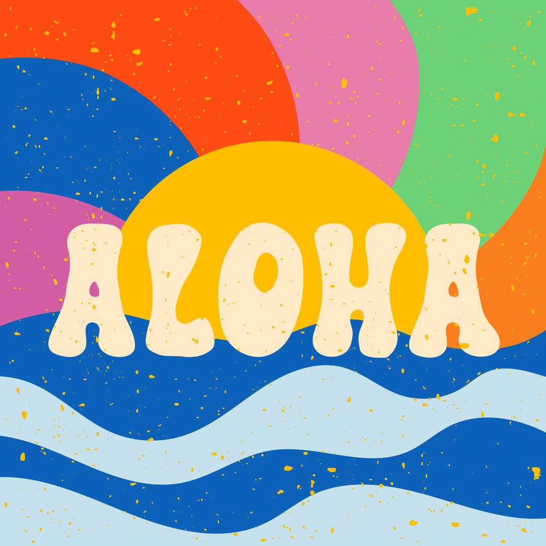 Aloha Surfing Schriftzug - Leinwandbild