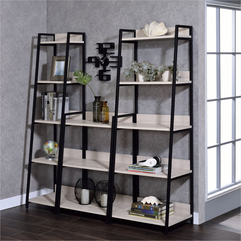 Étagère échelle à 5 niveaux avec rangement ouvert, assemblage requis, pour salon ou bureau