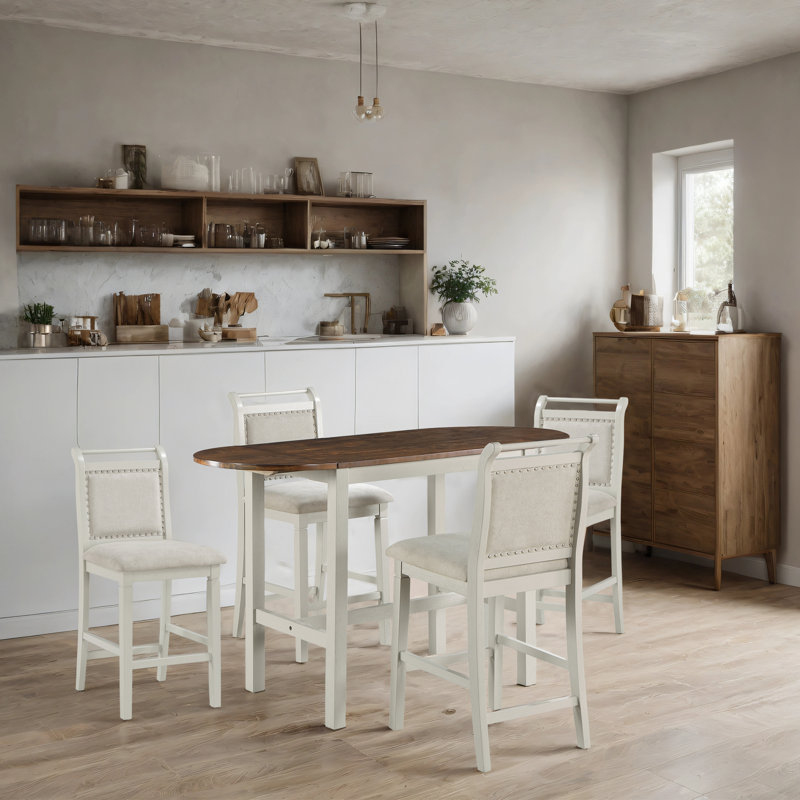 Calaeb Bearden 5-Piece Counter Height Drop Leaf Dining Set