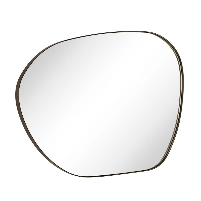 Miroir mural Bertlinde, 22 po x 30 po, Bronze frotté à l'huile