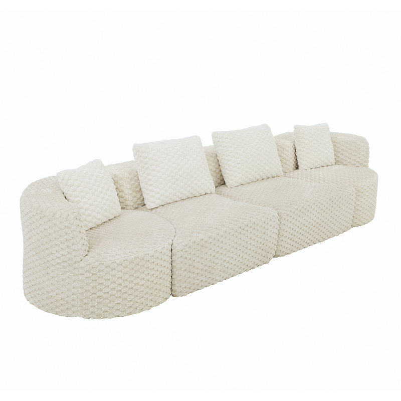 Canapé modulaire modulaire 137,8 po, Grey Polyester
