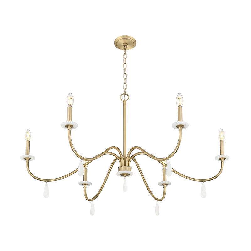 Lustre 6 lumières Paquette Mordern, Mordern Gold