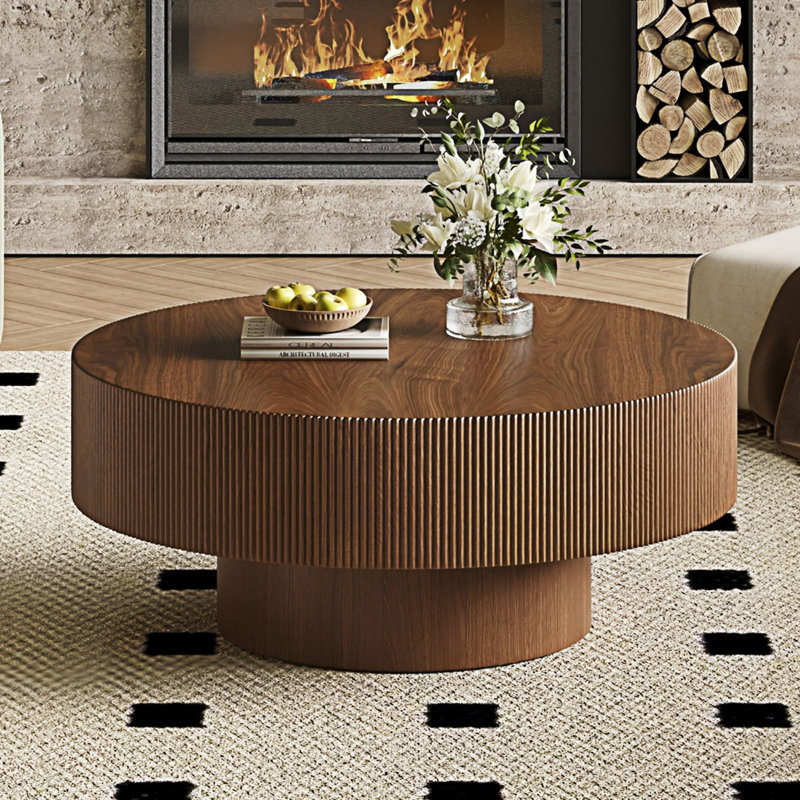 Table basse ronde, Noyer