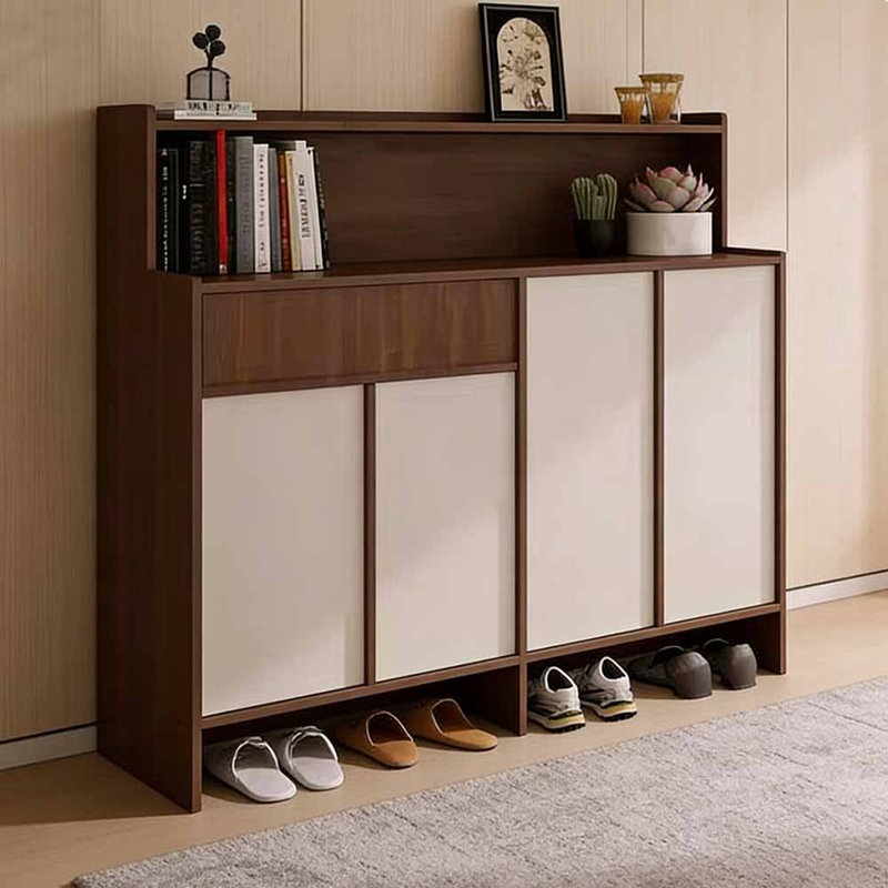 Armoire à chaussures rétro de style français, Bois brun foncé