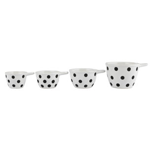 Rae Dunn Measuring Cup set Ivory Ceramic includes 1-cup , 1/2-cup