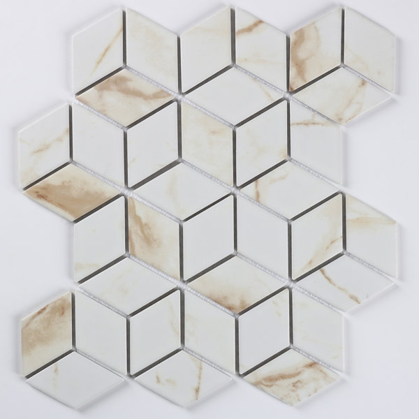 Perfection 1.75" X 3.13" Rhombus Porcelain Mosaic