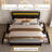 Meliz Modern Upholstered Bed Frame with 4 Bedside Drawers & Smart RGBW LED Lights, No Box Spring Needed, Easy Assembly,-1099533959-1097573246