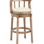 Tabouret pivotant à 360°, siège en cuir de vache, idéal pour bar, salle à manger ou pub. Structure en bois massif, fini marron. Montage facile. Convient également aux espaces de détente et de restauration.