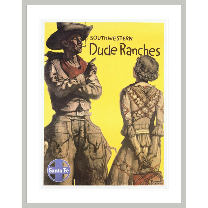 «Southwestern Dude Ranches», affiche par Hernando, 41.5" H x 32.84" W