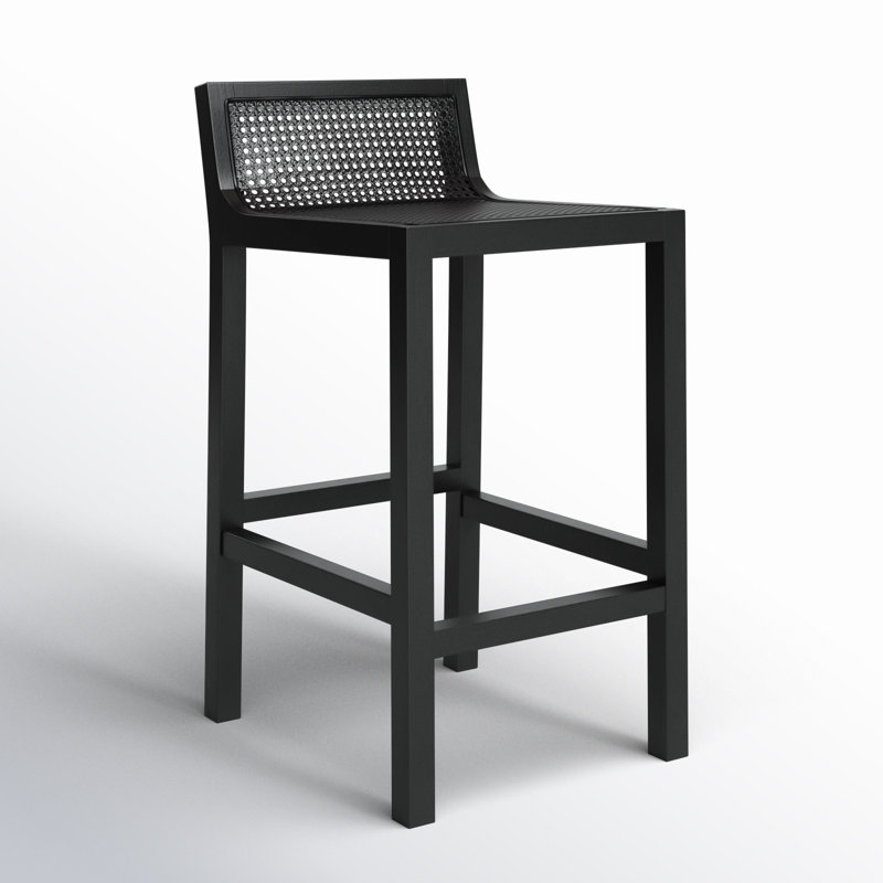 McCarthy Cane Bar & Counter Stool, Black / Black, Counter Stool(25.59” Seat Height)