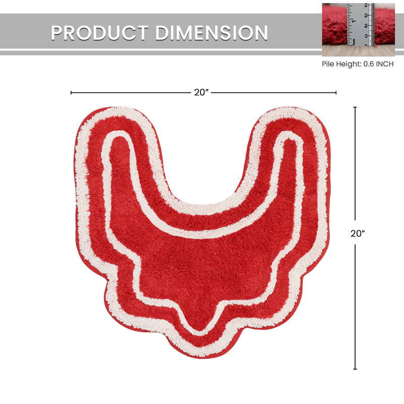 Tapis pour salle de bain Dobrinka, Rouge, 20 po x 20 po (contour)