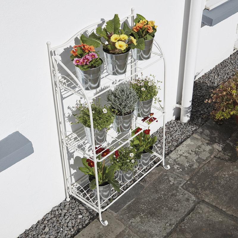 California Metal Plant Stand, Cream