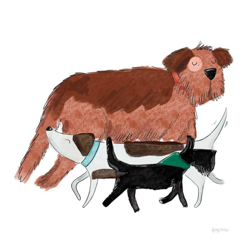 «Dakota Fields Thorns, Becky», reproduction d'art sur toile tendue: Playful Pets Dogs II, H 20 po x l 20 po