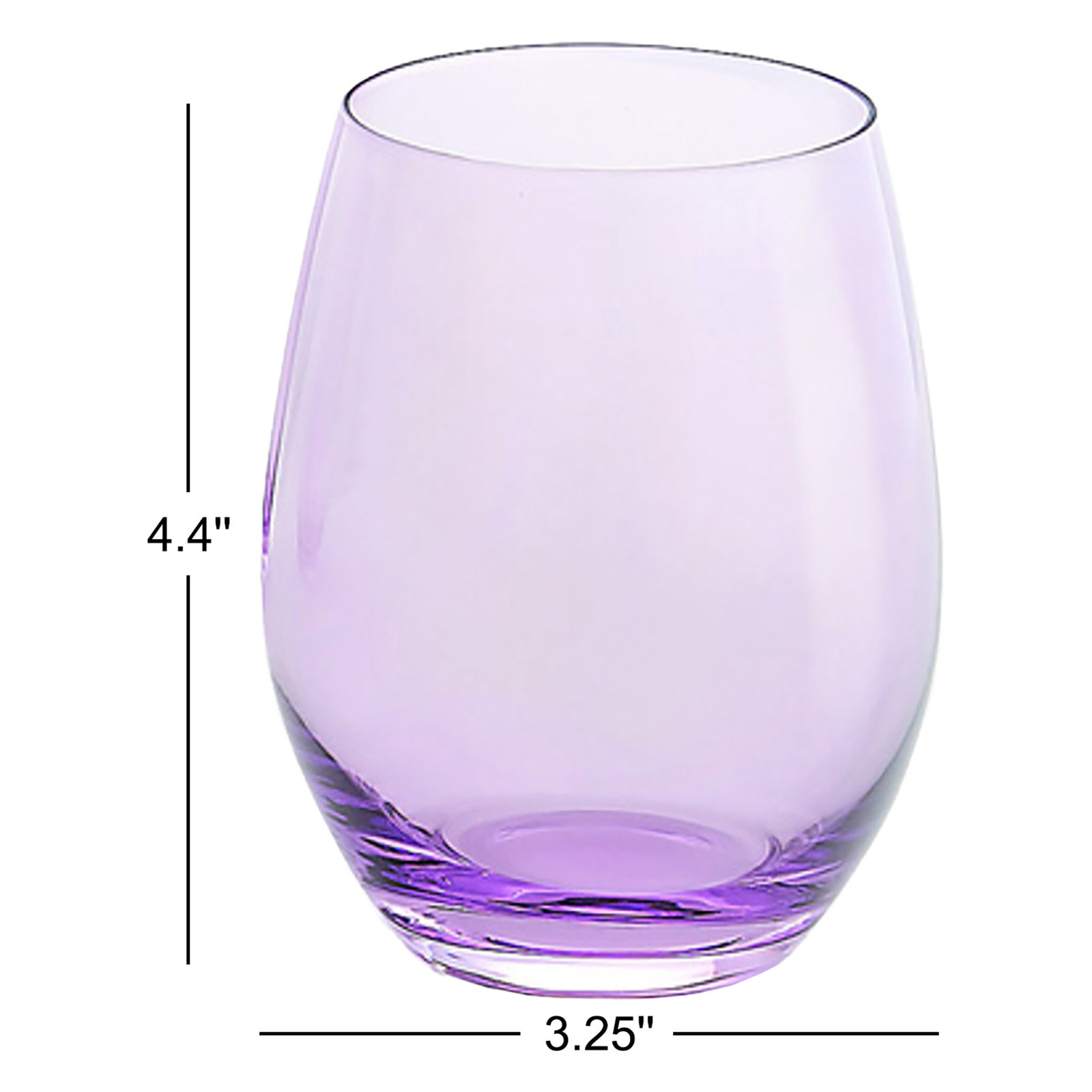 Veneto Crystal Stemless Wine Glass, Amethyst