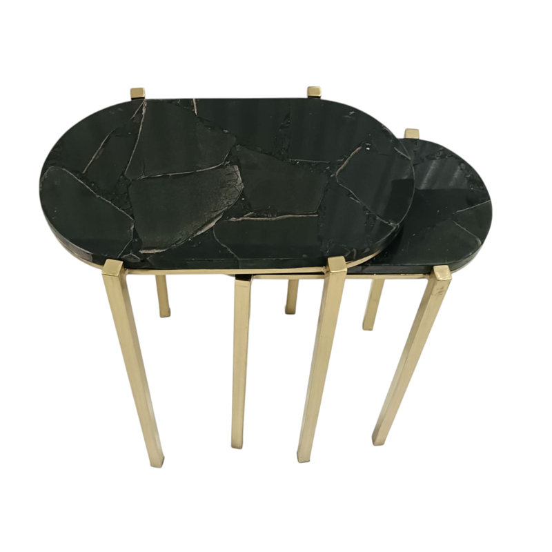Black Quartz Top Nesting Tables