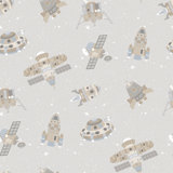 Tiny Tots 2 Glittery Spaceships Design 33' L x 21" W Wallpaper Roll