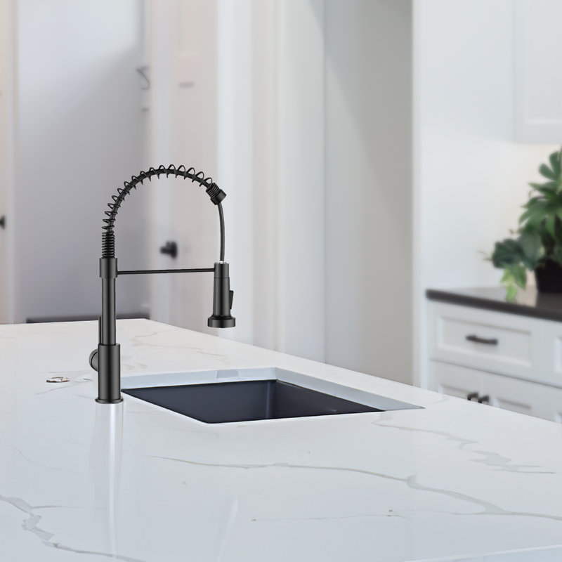 Pull Down Spray Single Lever Kitchen Tap, Black