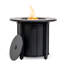 Table de foyer d'extérieur au gaz propane 30 po, foyer rond en acier de 50 000 BTU avec plateau en céramique grain de bois pour la terrasse extérieure - noir