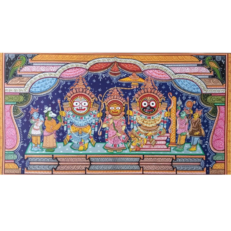 Ram Rambar Patachitra, peinture | Art Patachitra | Aquarelle sur toile faite à la main | Par Suryakanta Das