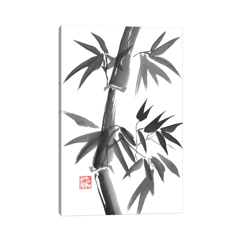 «Bamboo» par Péchane - impression d'art graphique, Toile tendue, H 60 po x l 40po x P 1,5 po, Pas de tapis