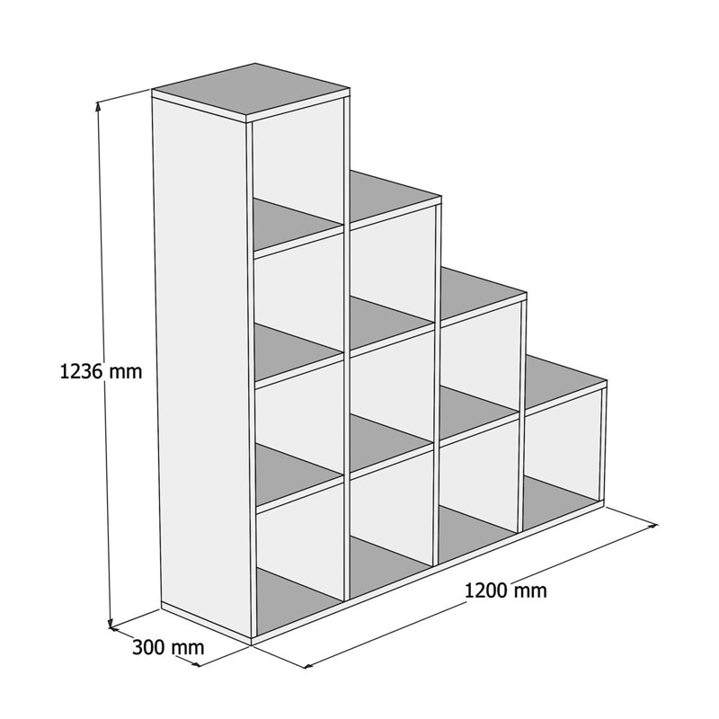Bibliothèque à cubes Bulger H 48,66 "x l 47,24", Blanc