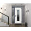 Porte d'entrée extérieure pré-montée en acier Ballucio 6044 Gris Graphite, fenêtre latérale extérieure avec inserts en acier inoxydable, style moderne, peinte, largeur 36+12 po x hauteur 80 po, ouverture à gauche vers l'intérieur-109404411-109404415