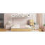 Lit superposé simple au-dessus d'un lit double en métal avec tiroir et échelle de rangement latérale et garde-robe