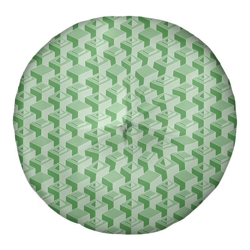 Classic Skyscrapers Pattern Floor Pillow, 26" x 26", Green