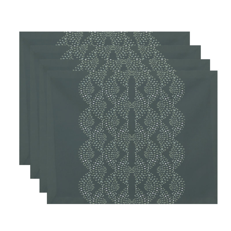 Ladwig Polyester Geometric Rectangle Placemat, Green