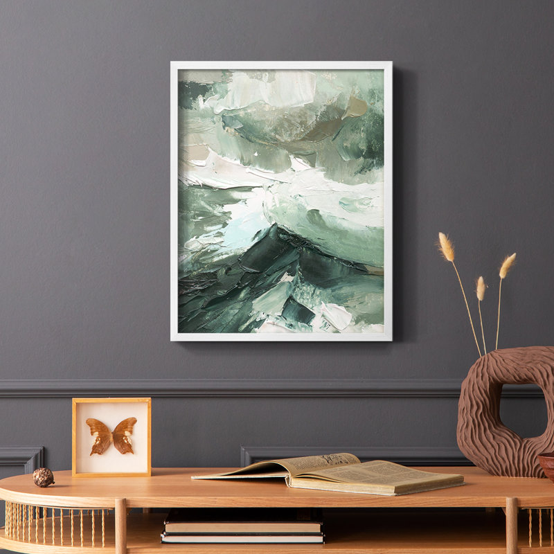 «Crashing II», reproduction encadrée - bois massif, Blanc, H 10 po x l 8 po