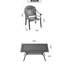 Mobilier de patio noir en fonte d'aluminium avec coussins résistants aux intempéries pour 4 chaises et une table