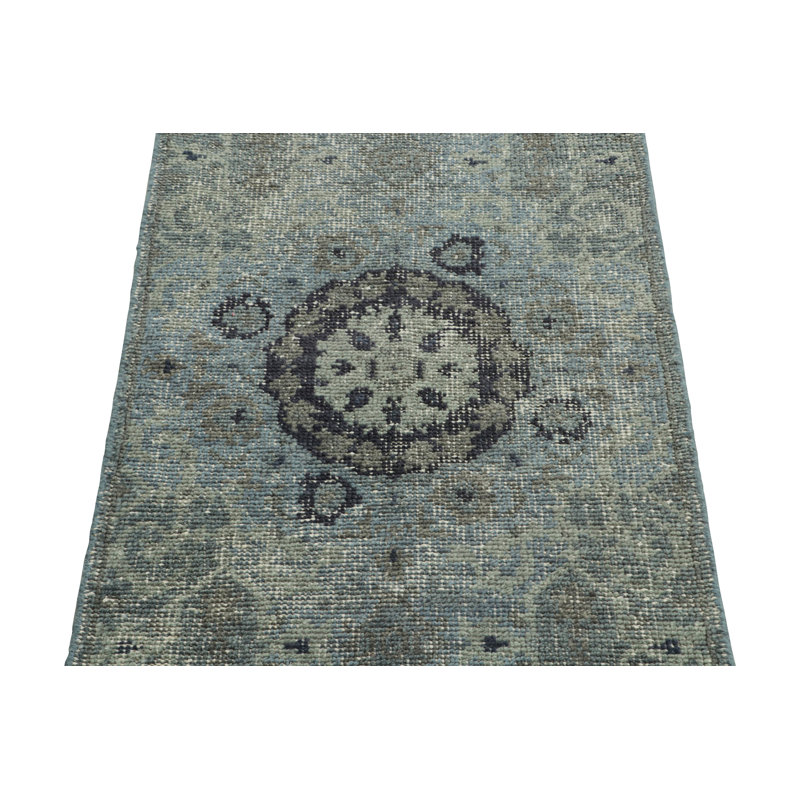 Distressed Homage Hand Knotted Wool Geometric Area Rug, Rectangle 8' x 10'