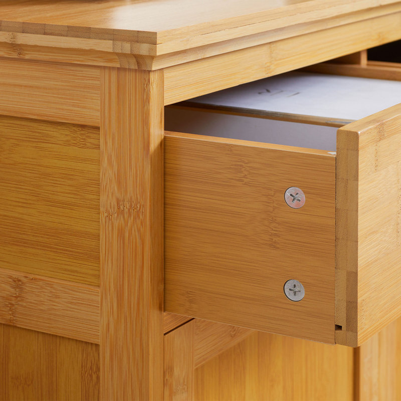Shenan Solid Wood Freestanding Linen Cabinet