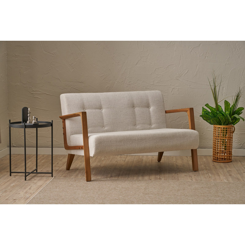 Stylish 2-Seat Sofa, Cream Color, 44.9 x 31.5 x 33.5 Inches | Durable Beech Wood Frame, 100% Polyester Chenille Fabric, Comfortable 12 cm 32 DNS Foam Seating | Perfect for Living Room, Elegant Design