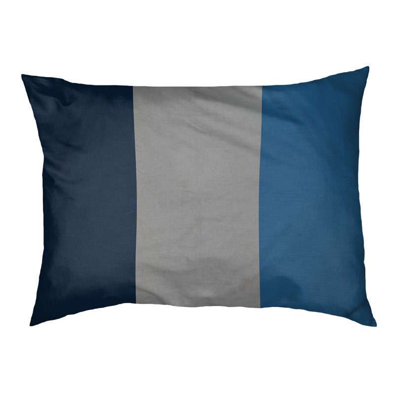 Coussin Minnesota, Bleu minuit / gris clair de lune / bleu lac, Grand (l 40 po x P 30 po x H 14 po)