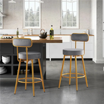 Badgston Upholstered Counter Stool with Metal Frame