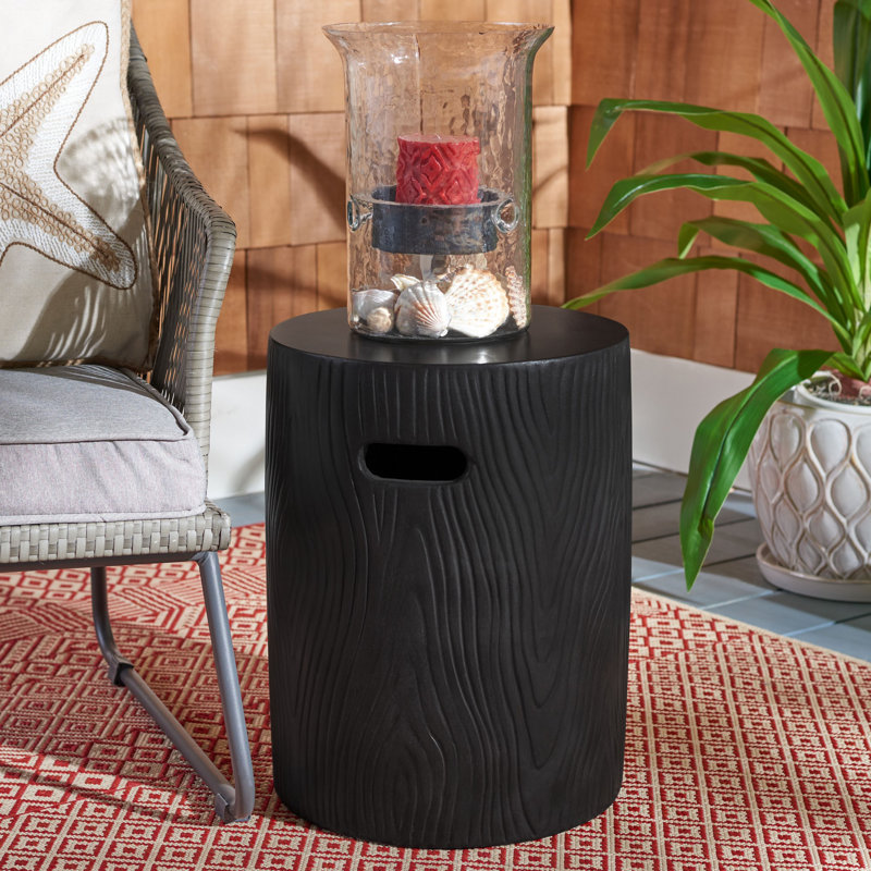 McBrine Concrete Top End Table, Black