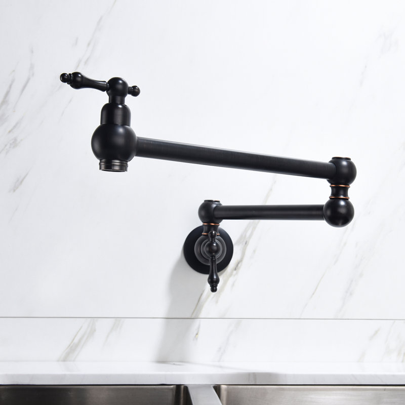 Wall Mounted Pot Filler Faucet, Matte Black