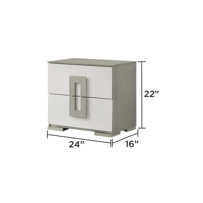 Table de chevet 2 tiroirs de style contemporain