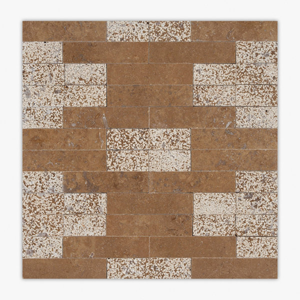 Noce Multi-Textured Barcelona Travertine Mosaic