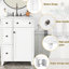 Meuble-lavabo de 24 pouces avec lavabo en céramique. Gain de place. 2 tiroirs, 1 porte. Et bois. Blanc. Facile à entretenir - il y a beaucoup d'espace de rangement. Assemblage-130597569